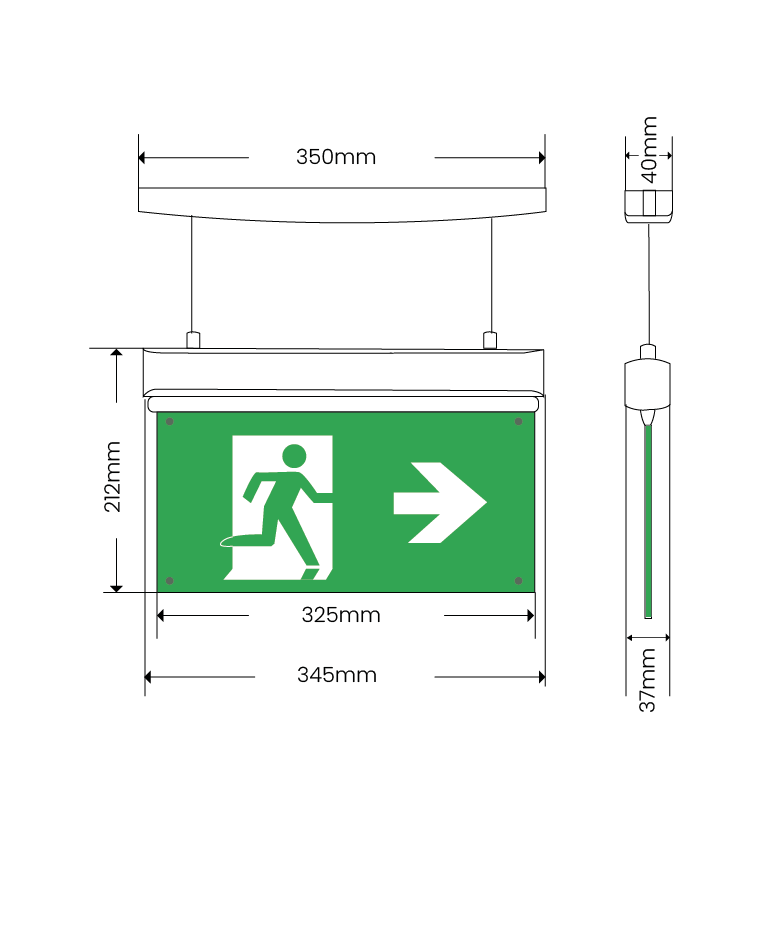 BLADE EXIT SIGN dimensions