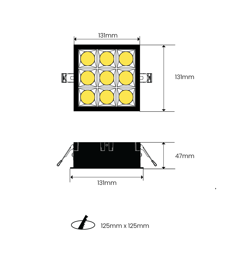 E-Pro Recessed dimensions