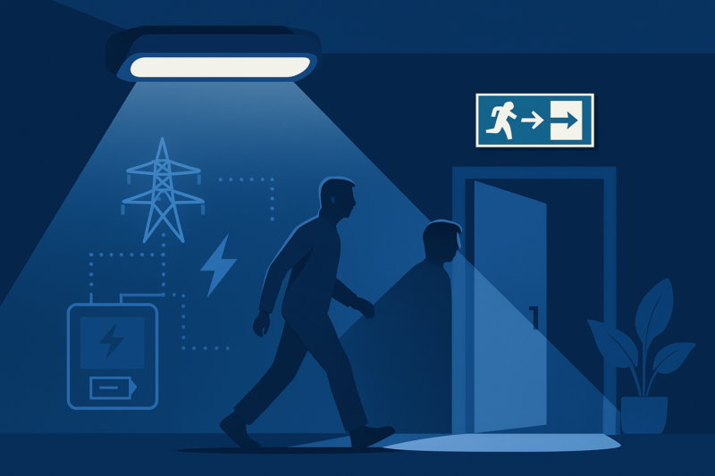 What is 100% emergency lighting and why is it important?